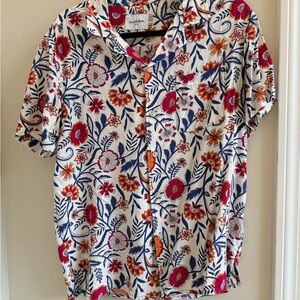 Goodfellow & Co Red and Blue Floral Men's Shirt